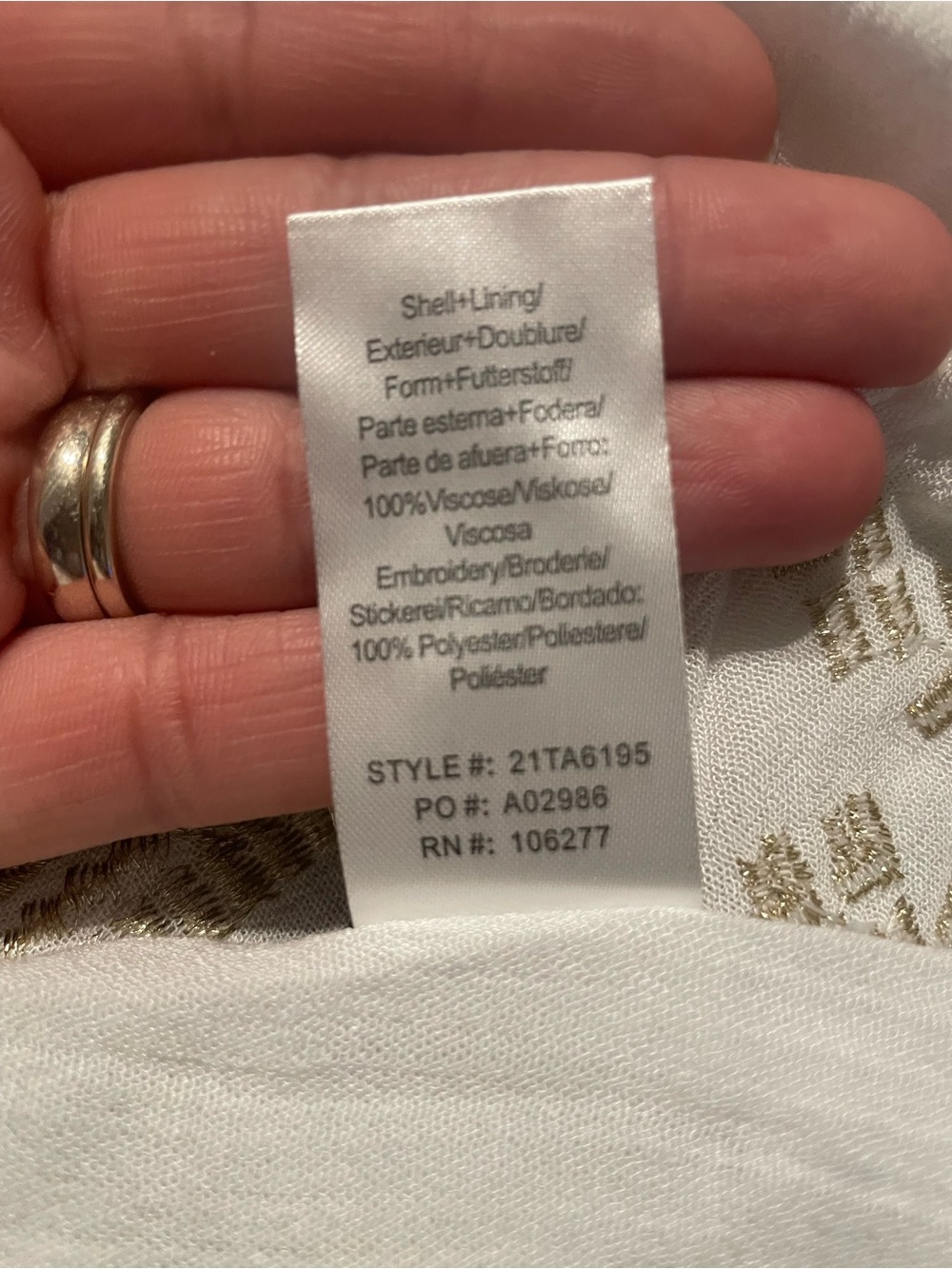 Hale Bob White Maxi Dress with Tan Patterned Panels size small NWT - Picture 13 of 14
